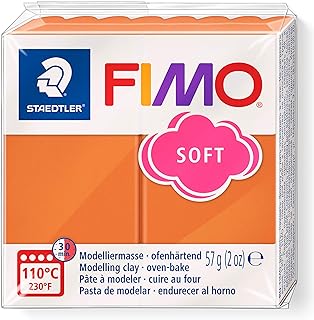 STAEDTLER 8020-76 FIMO Soft Oven-Hardening Polymer Modelling Clay - Cognac (1 x 57g Block)