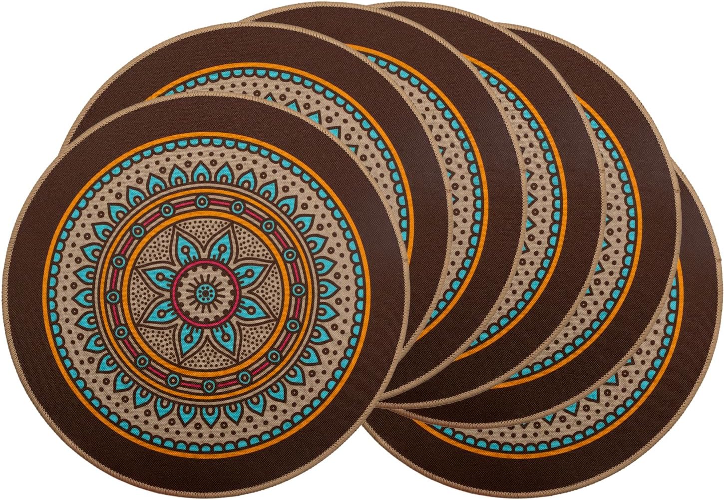 Amazon.com: PIGCHCY Round Boho Placemats Set of 6, Rubber Heat ...