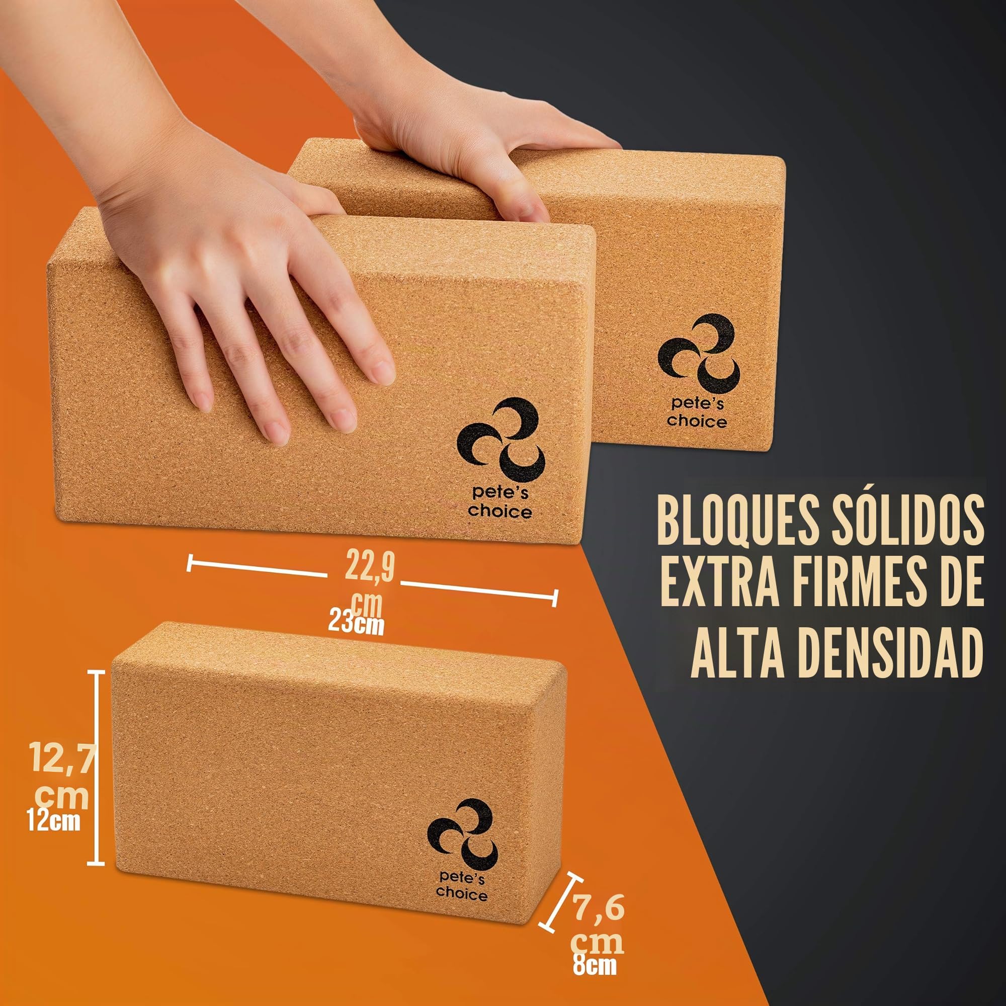 Set de Rueda de Yoga de Corcho – 2 Bloques Firmes, Correa y eBook | Rodillo Dorsal de Corcho Natural – Ecológico y Sostenible – Mejor Soporte para Estiramientos más Profundos
