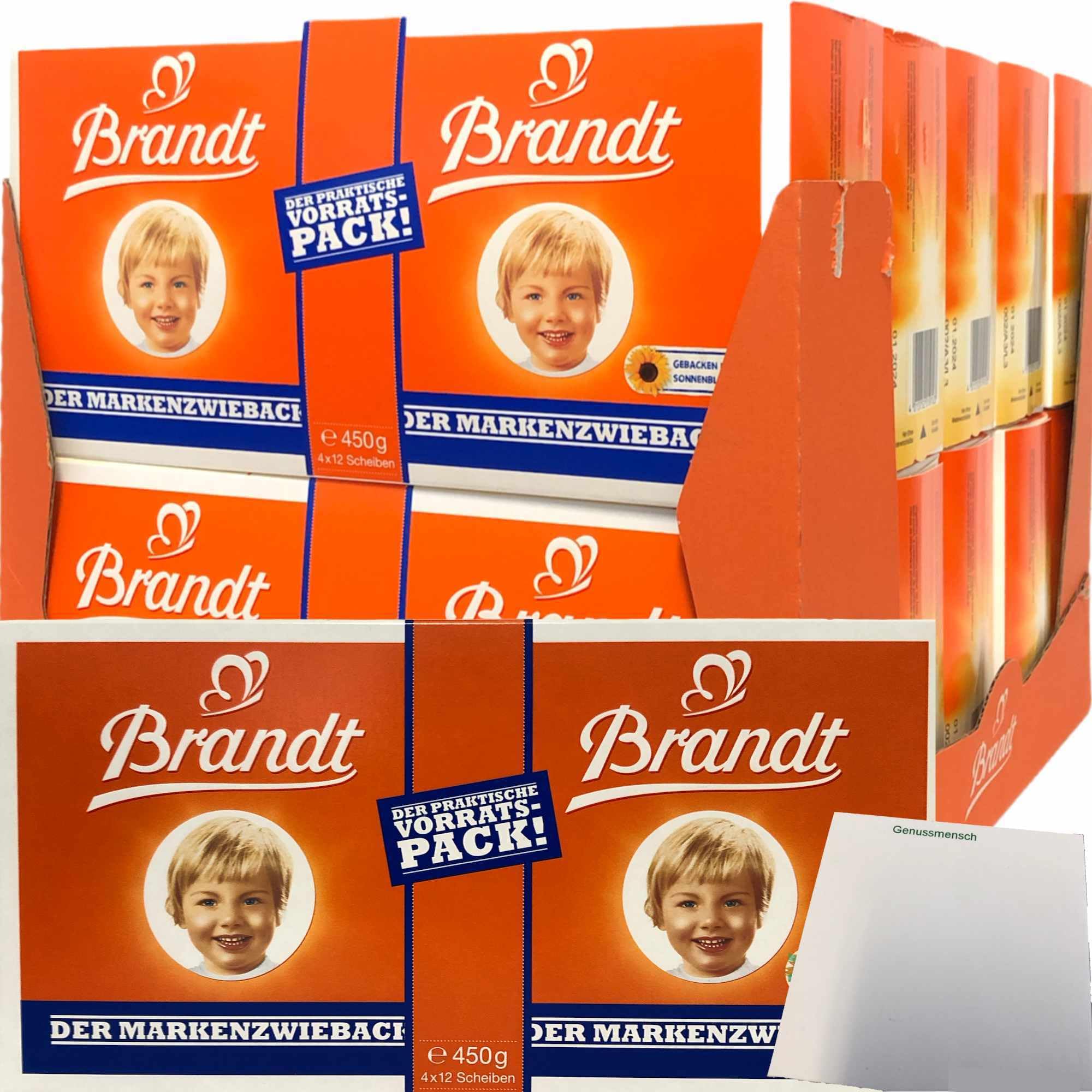 Brandt Markenzwieback der praktische Vorrats-Pack 10er Pack (10x450g Packung) + usy Block
