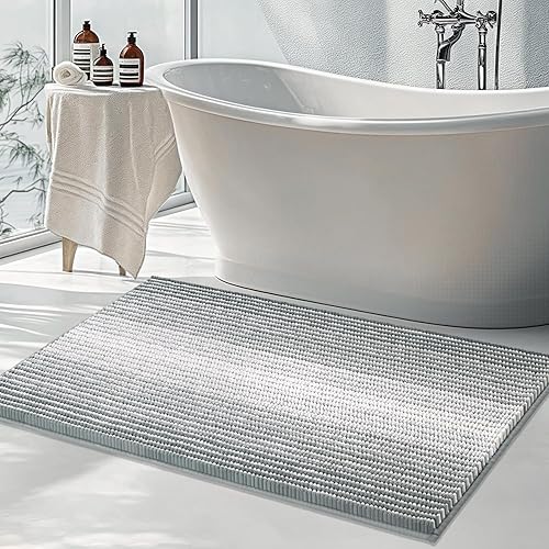 Miniatura 19 de Alfombras de Baño Grandes Antideslizantes de Chenilla - Alfombra de Baño para Ducha Suave Absorbente de Agua - Alfombra de Baño Delante de la Bañera
