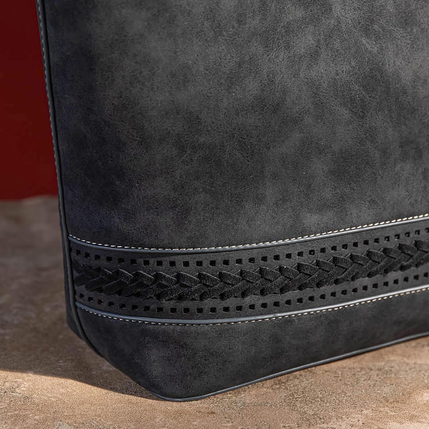 Montana West Woven Tote Bags for Women Purses and Handbags with Back Zipper Pocket - Image 4