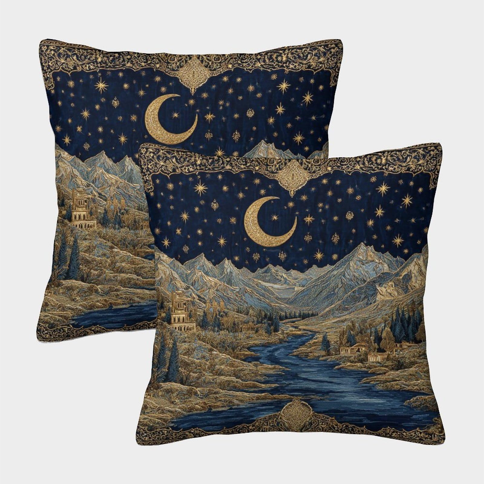 kaiyun 2 Pack Magnificent Mountains, Rivers And Forests Personalised Cushion Cover Home Sofa Decoration 50x50cm Pillow Covers