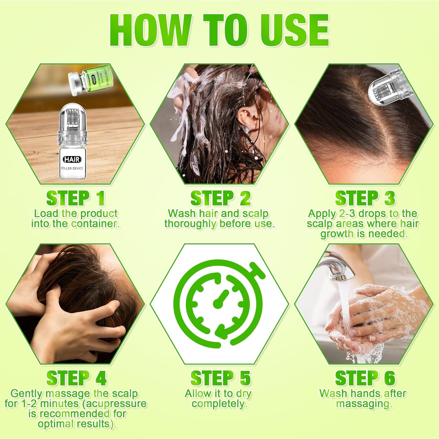 Hair Regrowth System, Advanced Hair Growth Treatment Serum with Ginseng, Eclipta Prostrata, Peppermint Oil & Ginger Root, Hair growth & Hair fall control serum for Women & Men - Image 8