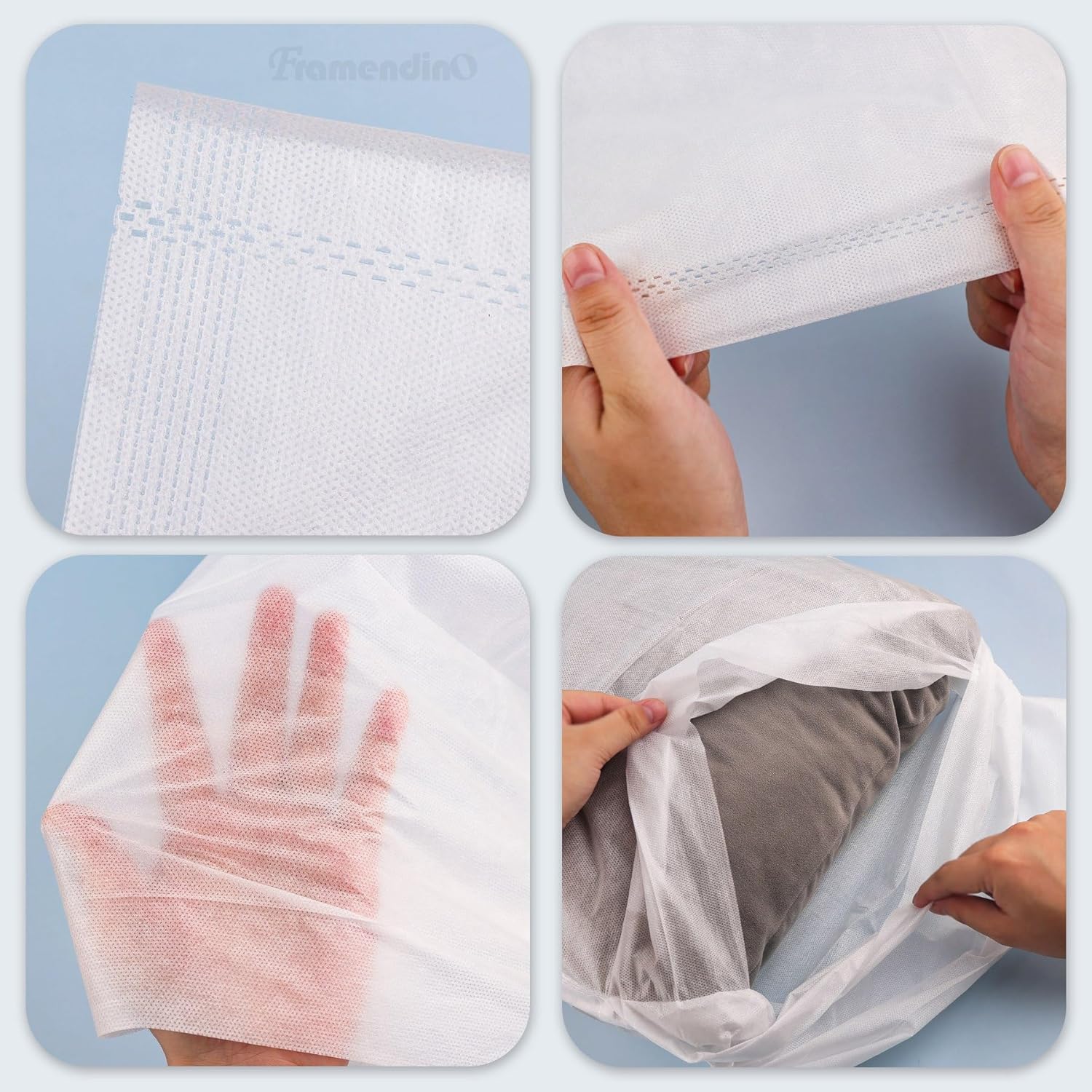 Framendino, 100 Pack Disposable Pillow Case Covers Travel Single Use Pillowcase Cases for Hotel Home Bedroom (32 x 20 Inch)