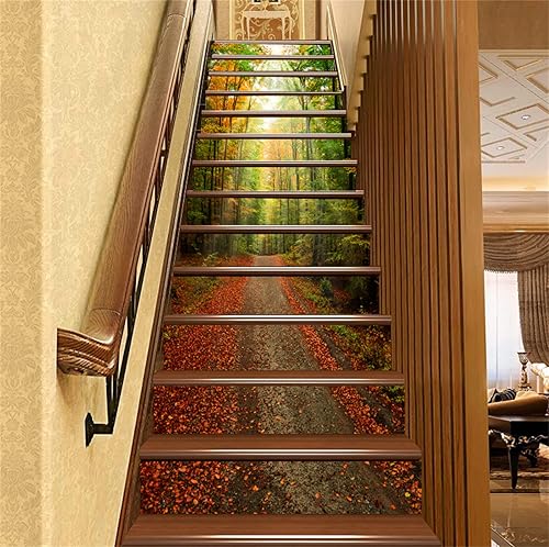 Miniatura 2 de artfanke 13 calcomanías 3D de arce para escaleras de bosque de arce para despegar y pegar, calcomanías autoadhesivas para escaleras, calcomanías