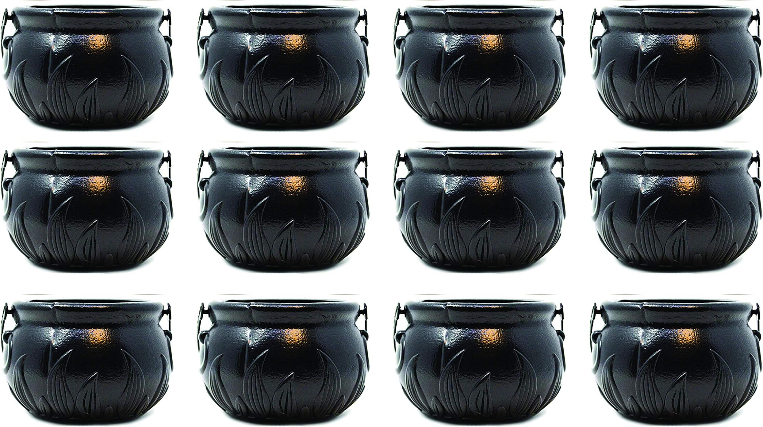Charmed Black Halloween Mini Candy Kettles Cauldron, 2 1/4-2 3/4", (12)