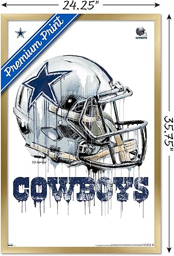 Miniatura 83 de Trends International NFL Dallas Cowboys - Póster de pared con casco de goteo 20, 22.375 x 34 pulgadas, versión premium sin marco