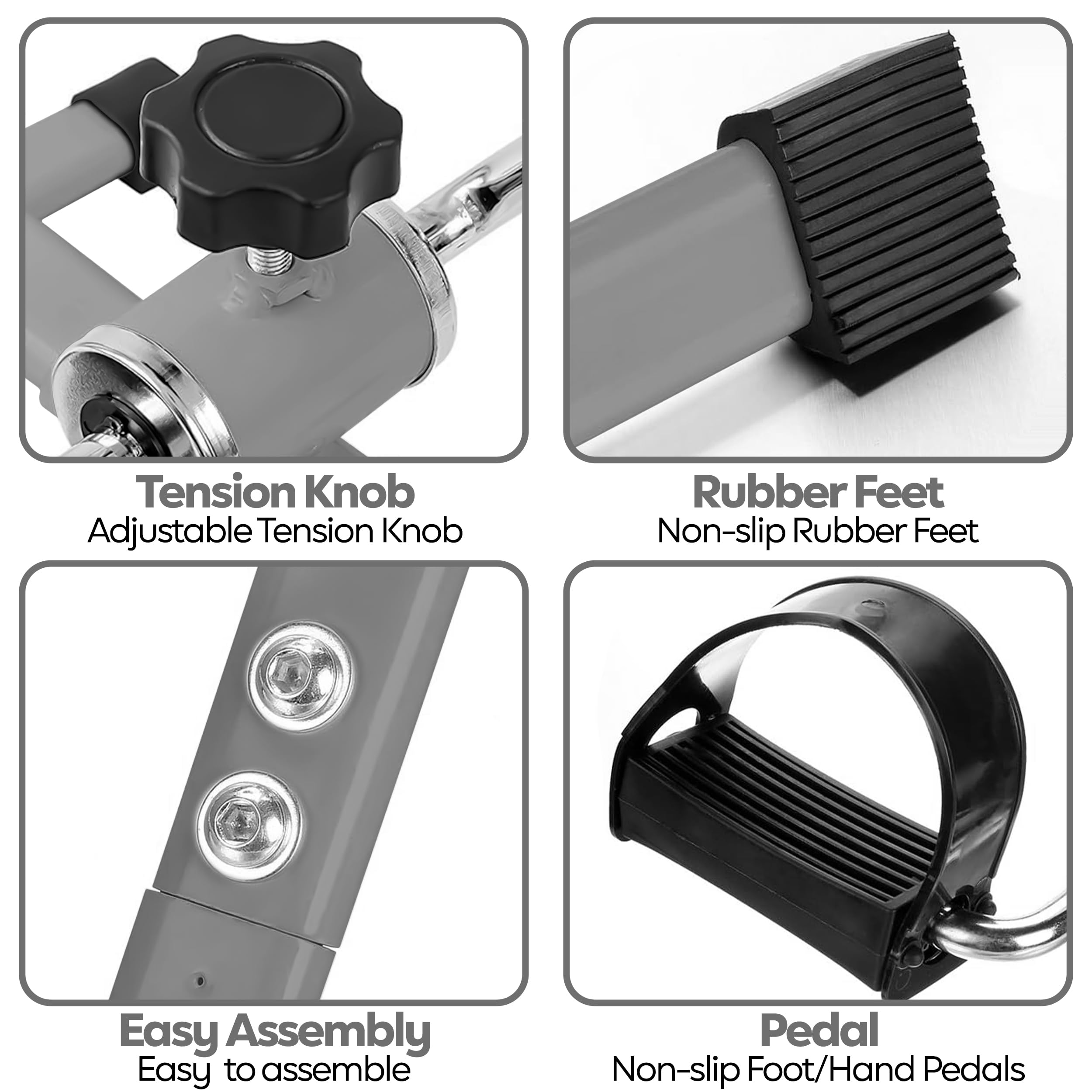 TechFit Pedale Allenatore, Mini Cyclette per Uso Domestico e in Ufficio, Macchina Facile da Allenamento per Braccia e Gambe, Adatta per Il Recupero Leggero