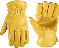 Wells Lamont 1108XL Men's Winter Work Gloves - Puncture Abrasion Resistant Cowhide Leather, 100g Thinsulate Insulated, XL Saddletan