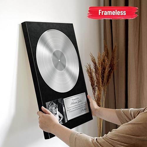 Vista 67 de H-DEWALL Letras de canciones personalizadas, lienzo enmarcado en marrón, música romántica del día de San Valentín, regalo personalizado para marido