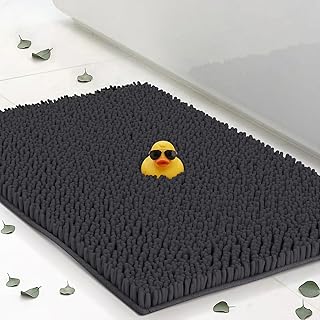 Chenille Bath Mats 22"x14", Plush Absorbent Bath Mats Quick Dry, Soft & Machine Washable, Non Slip Carpet for Bathroom, Thick Bathroom Rugs, Shower Restroom Rug Mat, Alfombras De Bano, Bathrugs