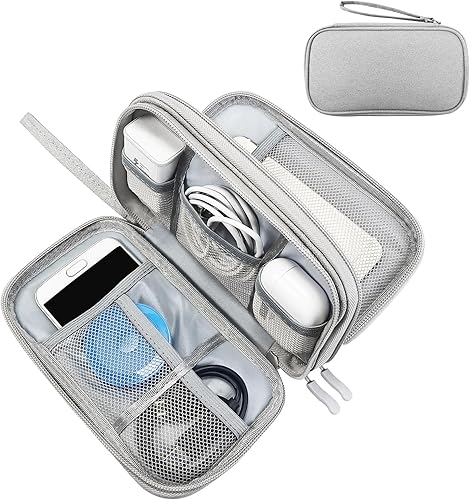 SMONT Organizador de cables de cable Bolsa de viaje Bolsa de viaje Funda electrónica Gris