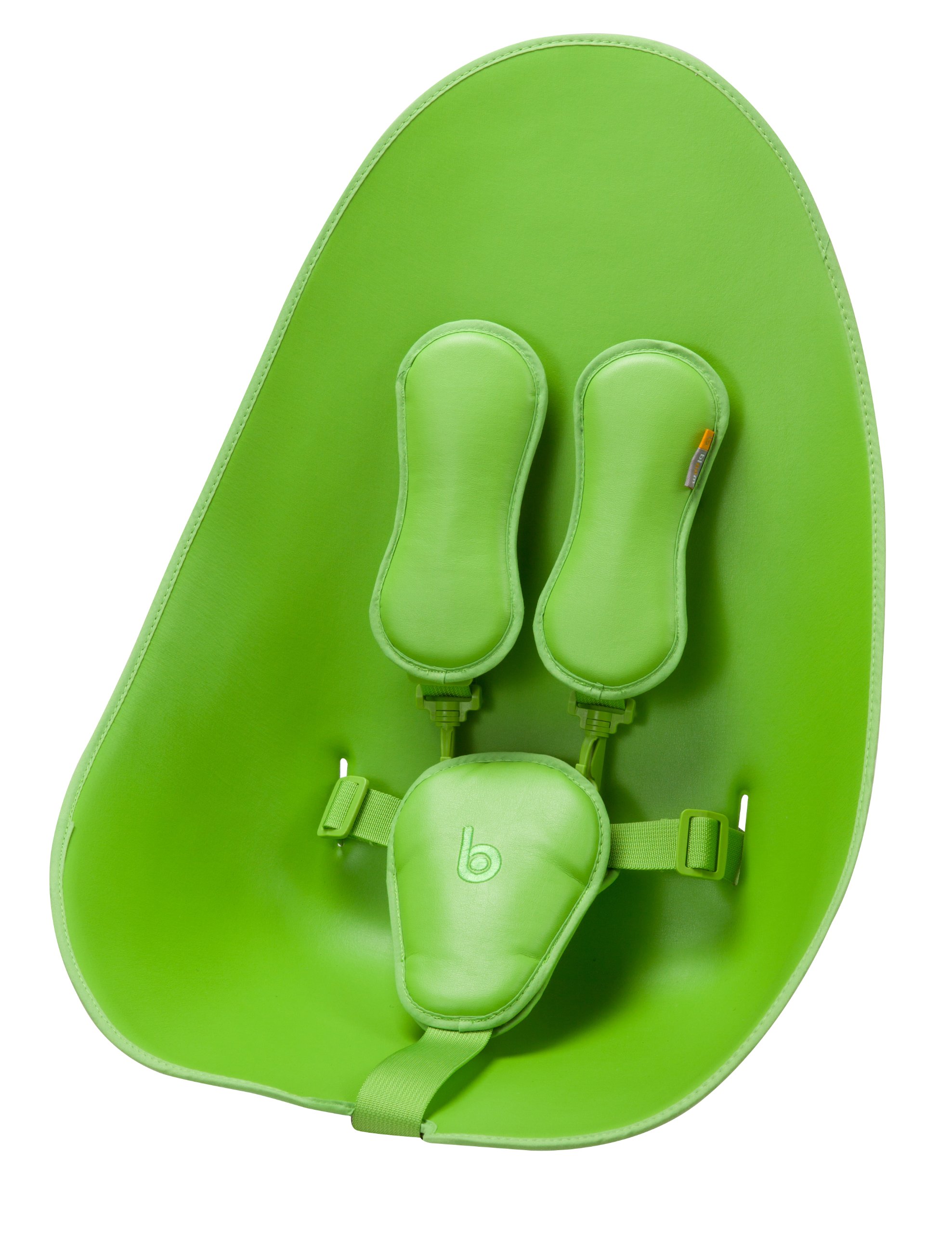 Bloom Fresco Contemporary Baby Chair, Seat Pad With Harness Set (Large+Small Pads) Gala Green (Leatherette)