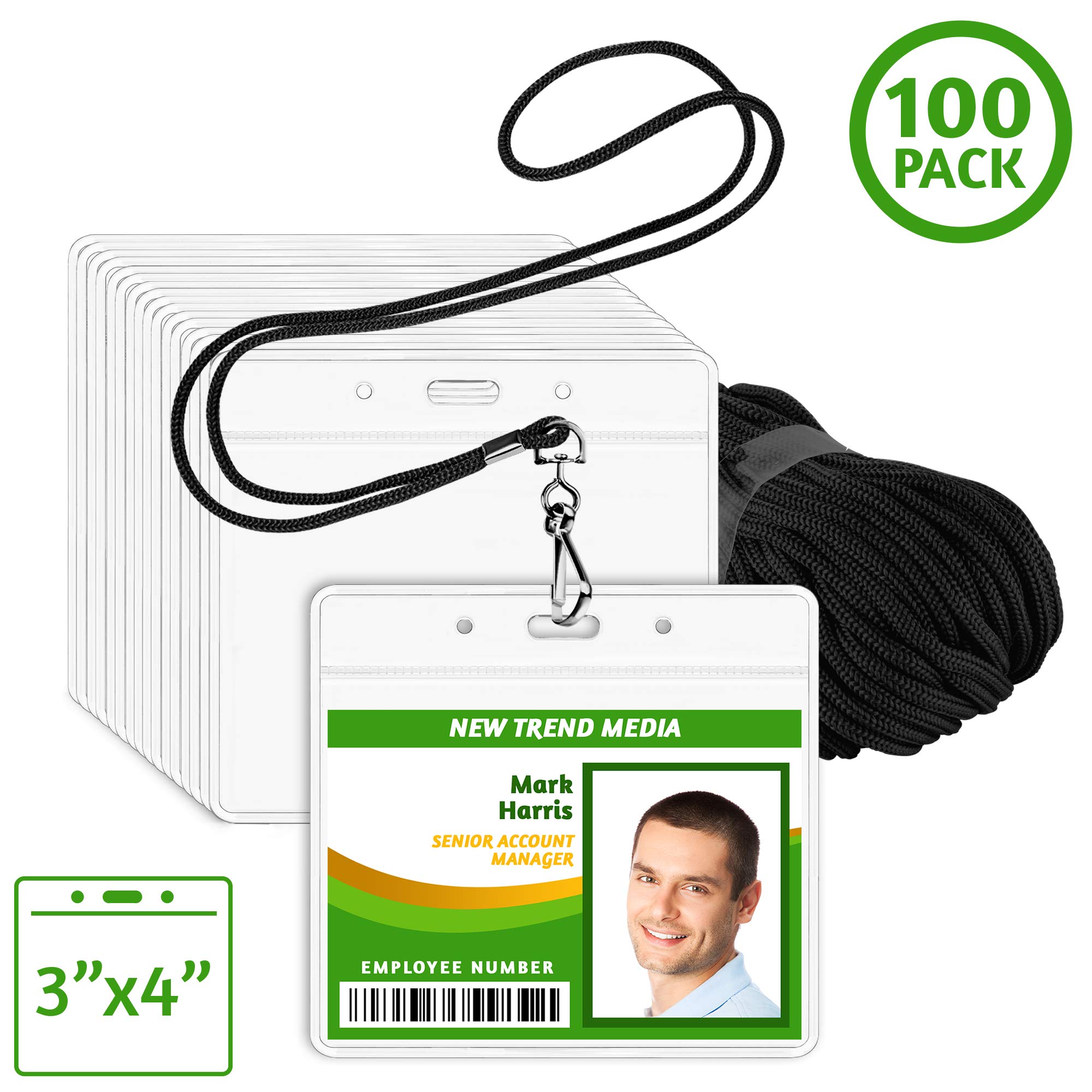 Buy EcoEarth 4x3 Horizontal Plastic Card Protectors with Soft Edge, ID