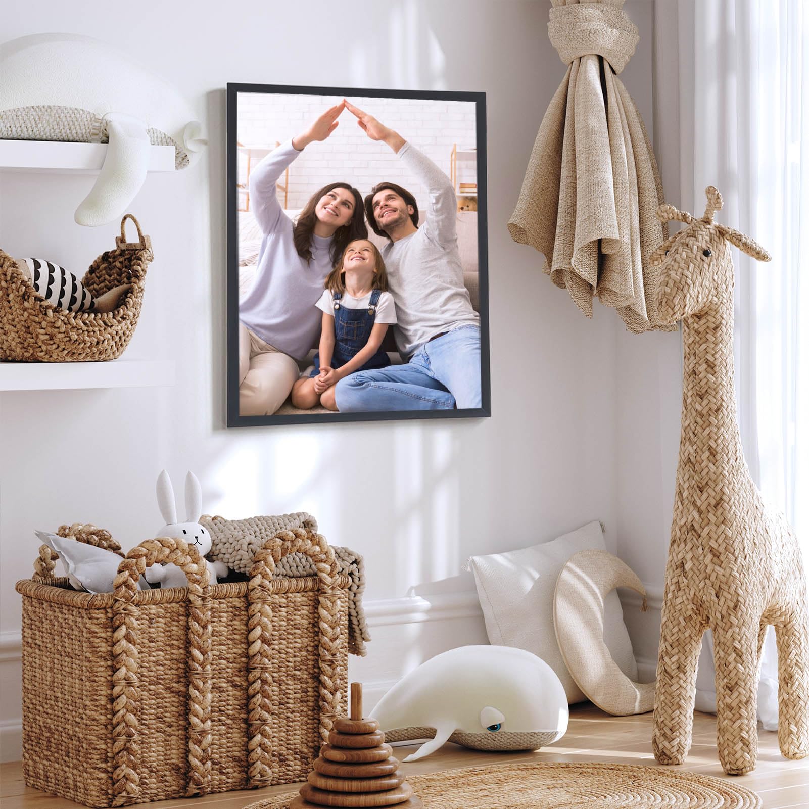 MYGOGYM 24x36 Poster Frame Black Large Metal Frame 24x36 Frame for Wall Vertical or Horizontal Display, 3 Pack