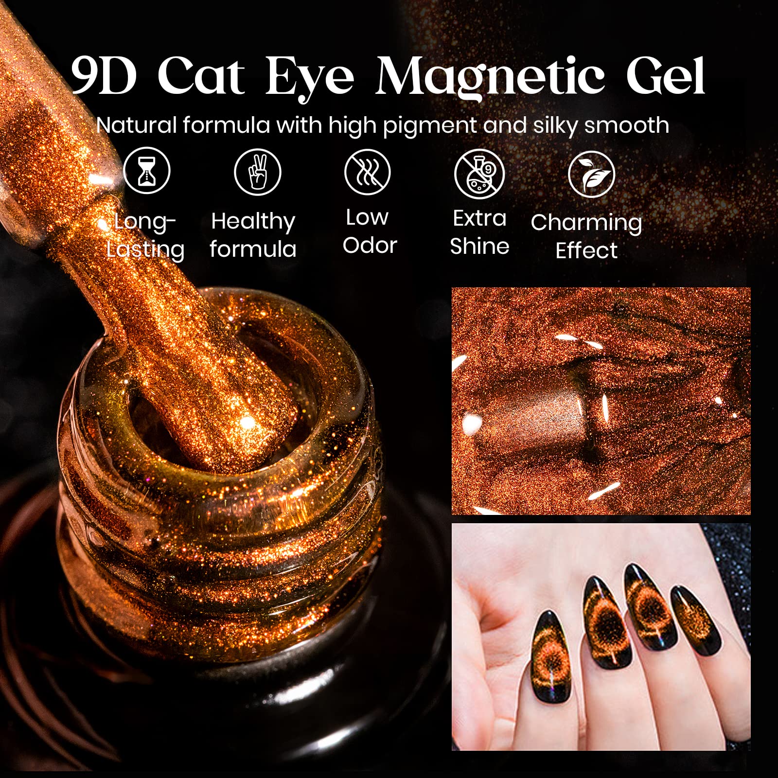 Amazon.com : MIZHSE 9D Cat Eye Gel Nail Polish, Fall Winter