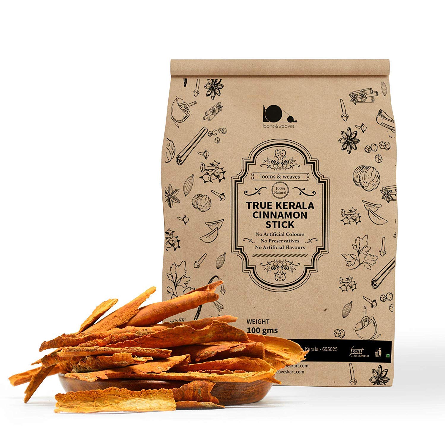 looms & weaves - True Cinnamon Stick from Kerala (Dalchini Stick) - 500 gm (B08MBS6D45) Amazon Price History, Amazon Price Tracker
