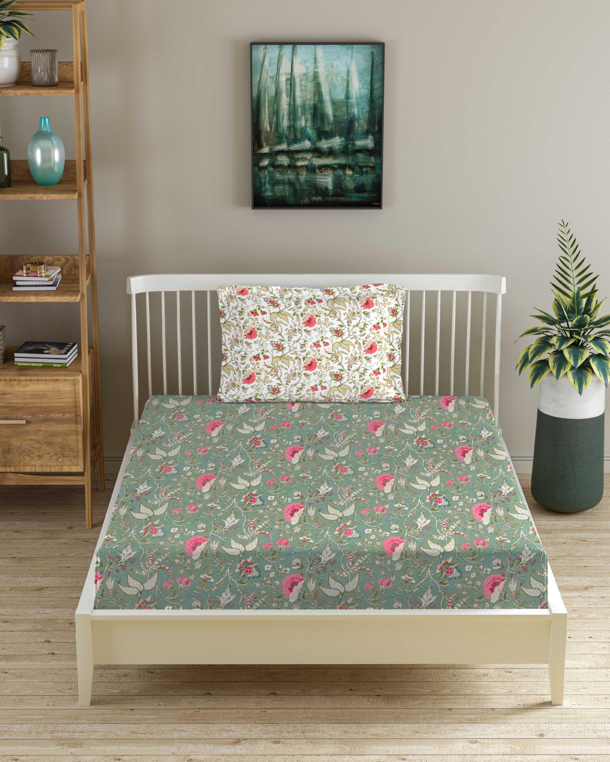Cotton King Size Fitted Bed Sheet Set -18 Cotton King Size Fitted Bed Sheet Set -18