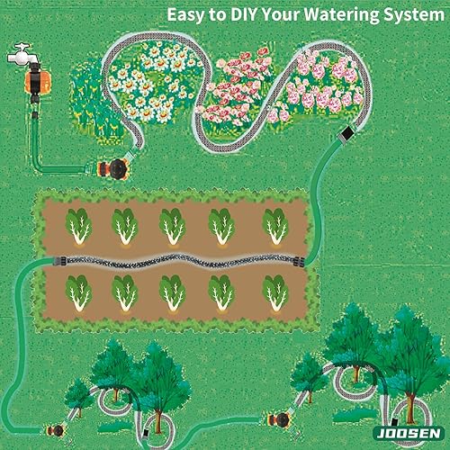 Miniatura 5 de JOOSEN Manguera de remojo de 75 pies, 2 paquetes de 12 pulgada de manguera de goteo consistente de doble capa que ahorra un 80% de agua, a prueba de
