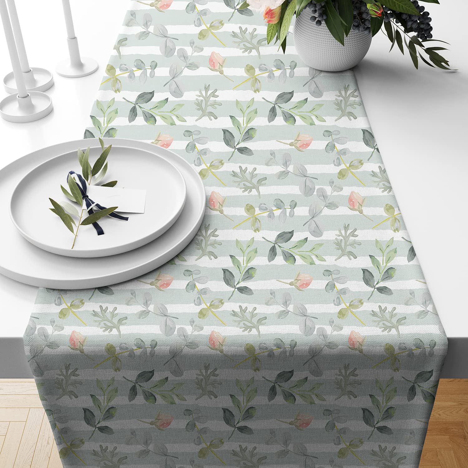 BRICK HOME Table Runner - Geometric Peach Design -14