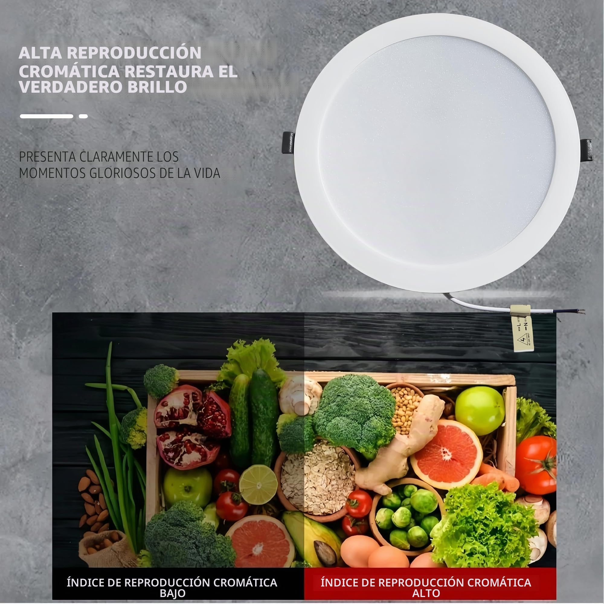 LEDUNI ® Pack 2X Downlight Panel LED Redondo 24W 2400LM IP40 OPAL Aluminio 220 * 30Hmm Dimension de corte 185mm (Pack 10, Luz Fria 6000K)
