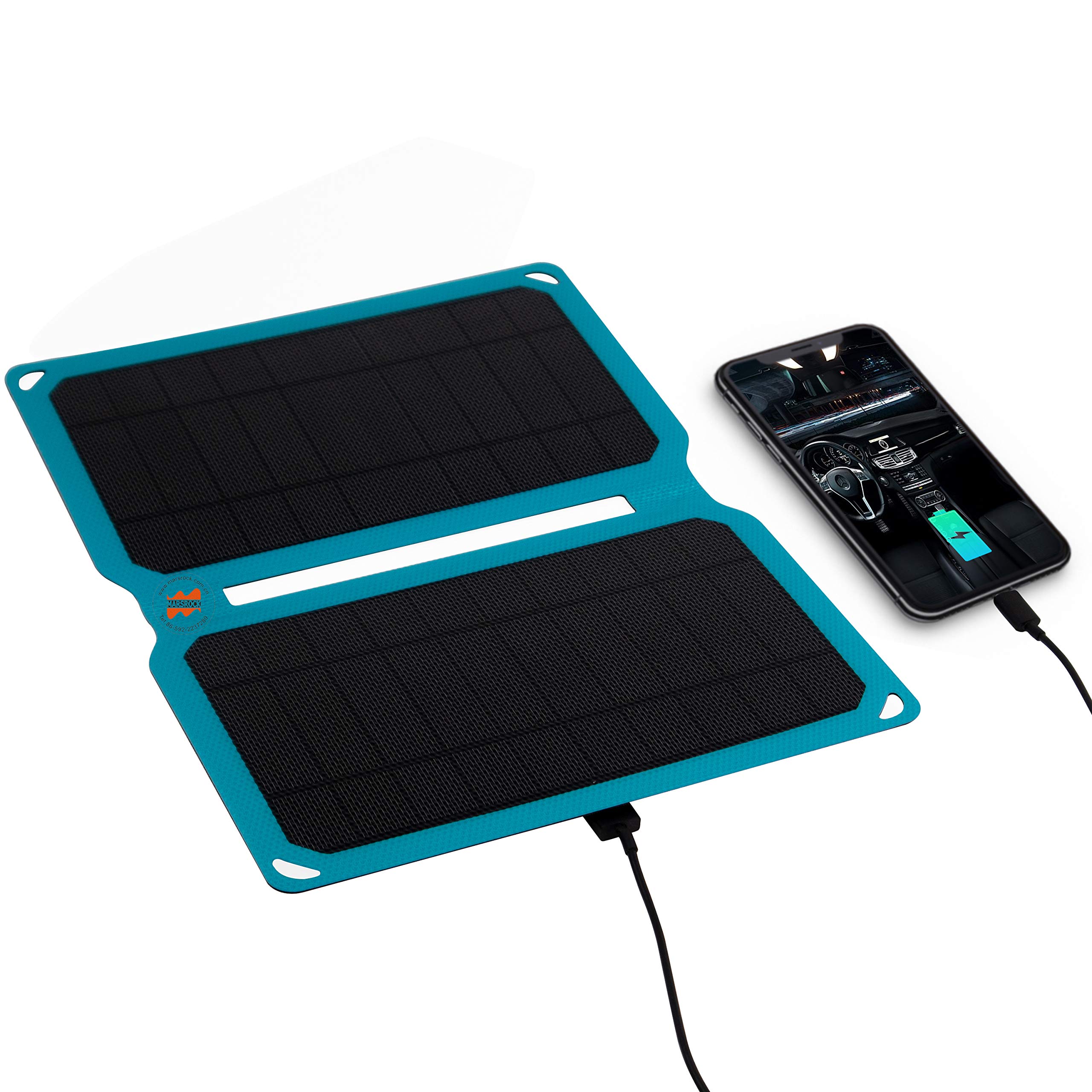 Marsrock High Efficiency 10W 5V Foldable Monocrystalline Silicon Solar Panel with USB Port Supply Charge for Mobile Phone/Digital Camera/Laptop