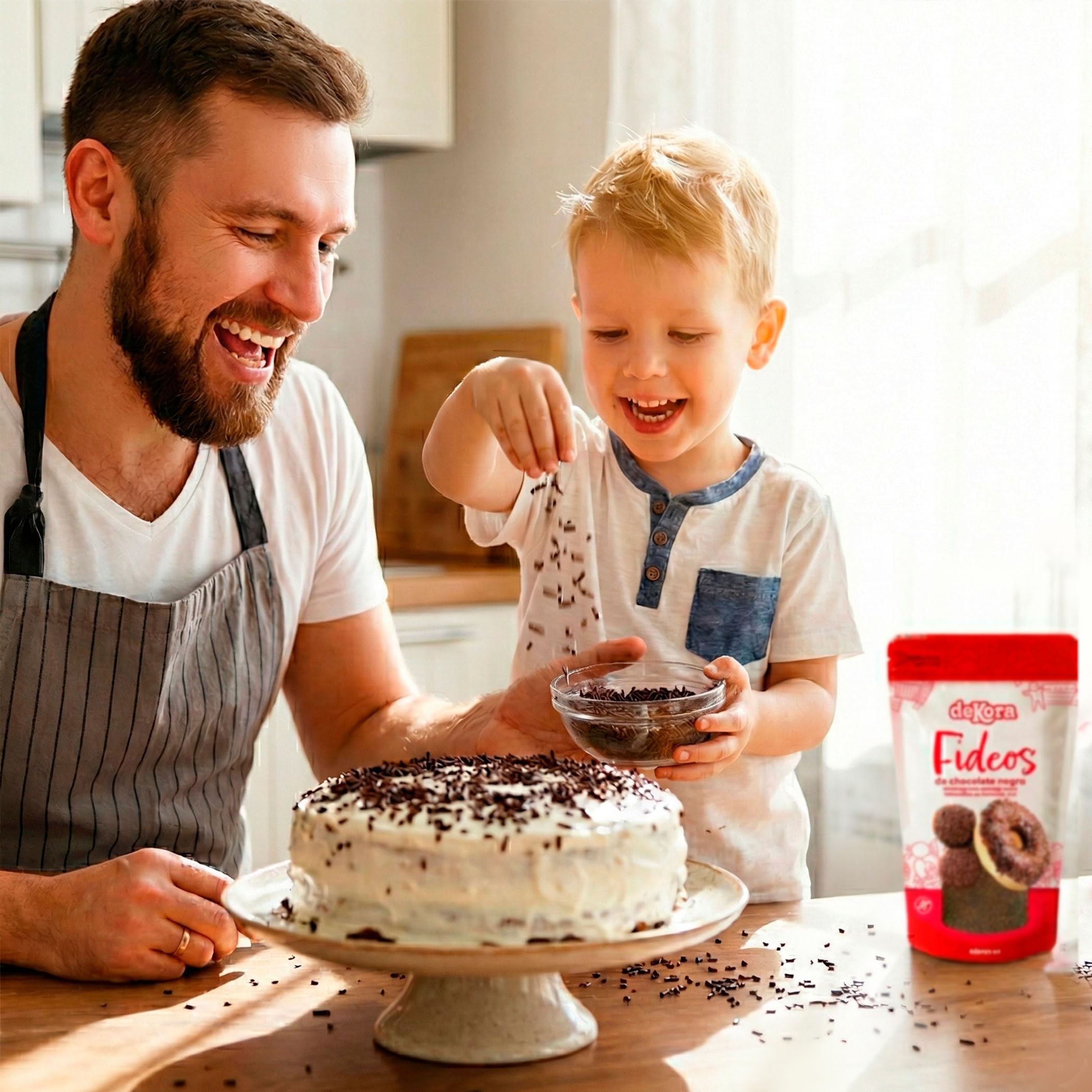 Dekora Fideos de Chocolate 100 g – Topping sin gluten Decoración comestible Tartas Postres Cupcakes Sprinkles Cacao Repostería Creativa