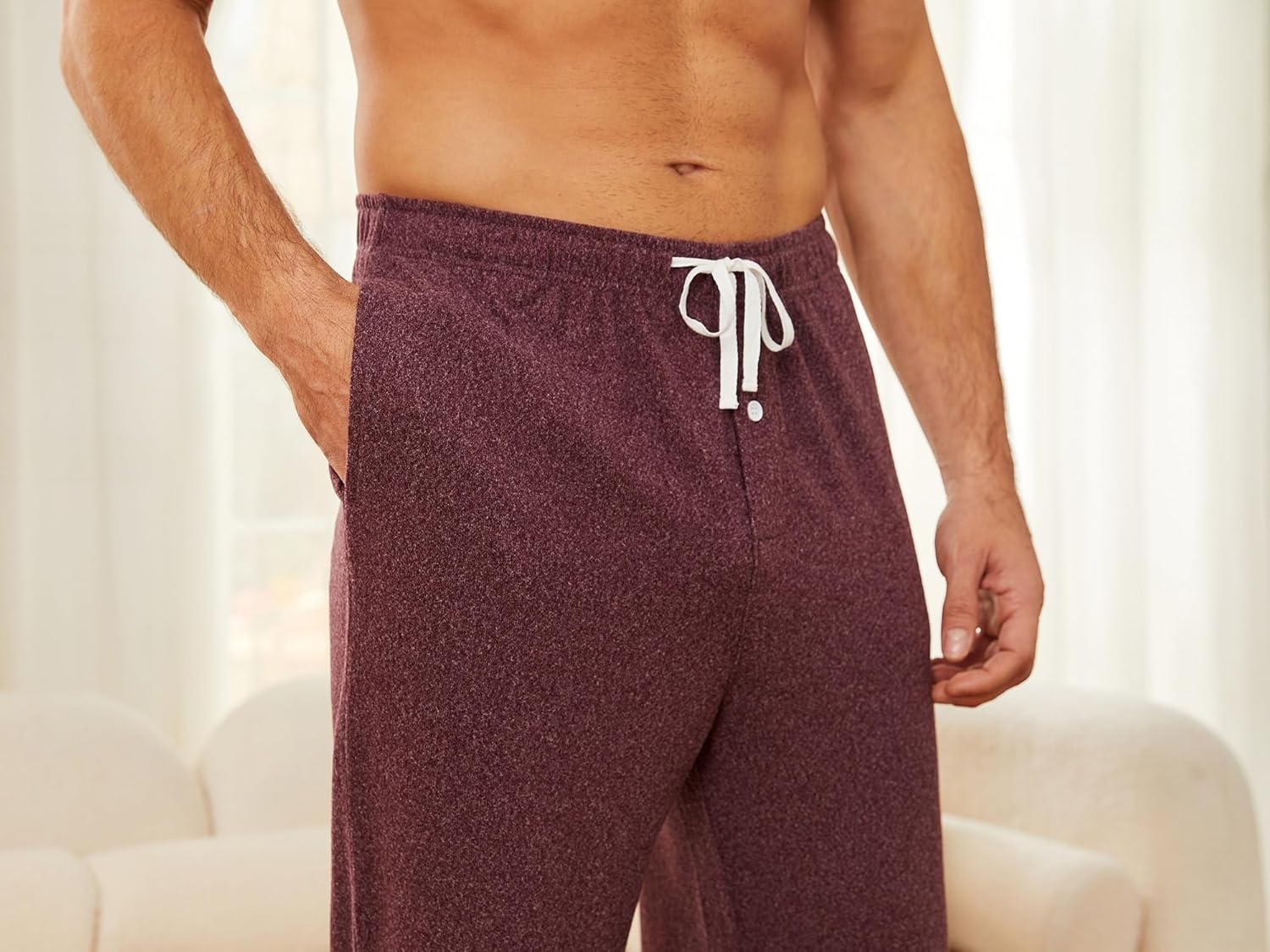 U2SKIIN Mens Ultra Soft Pajama Pants, Stretch Sleep Pant with Pockets Lightweight & Cozy Lounge Pj Bottoms for Men - Image 4