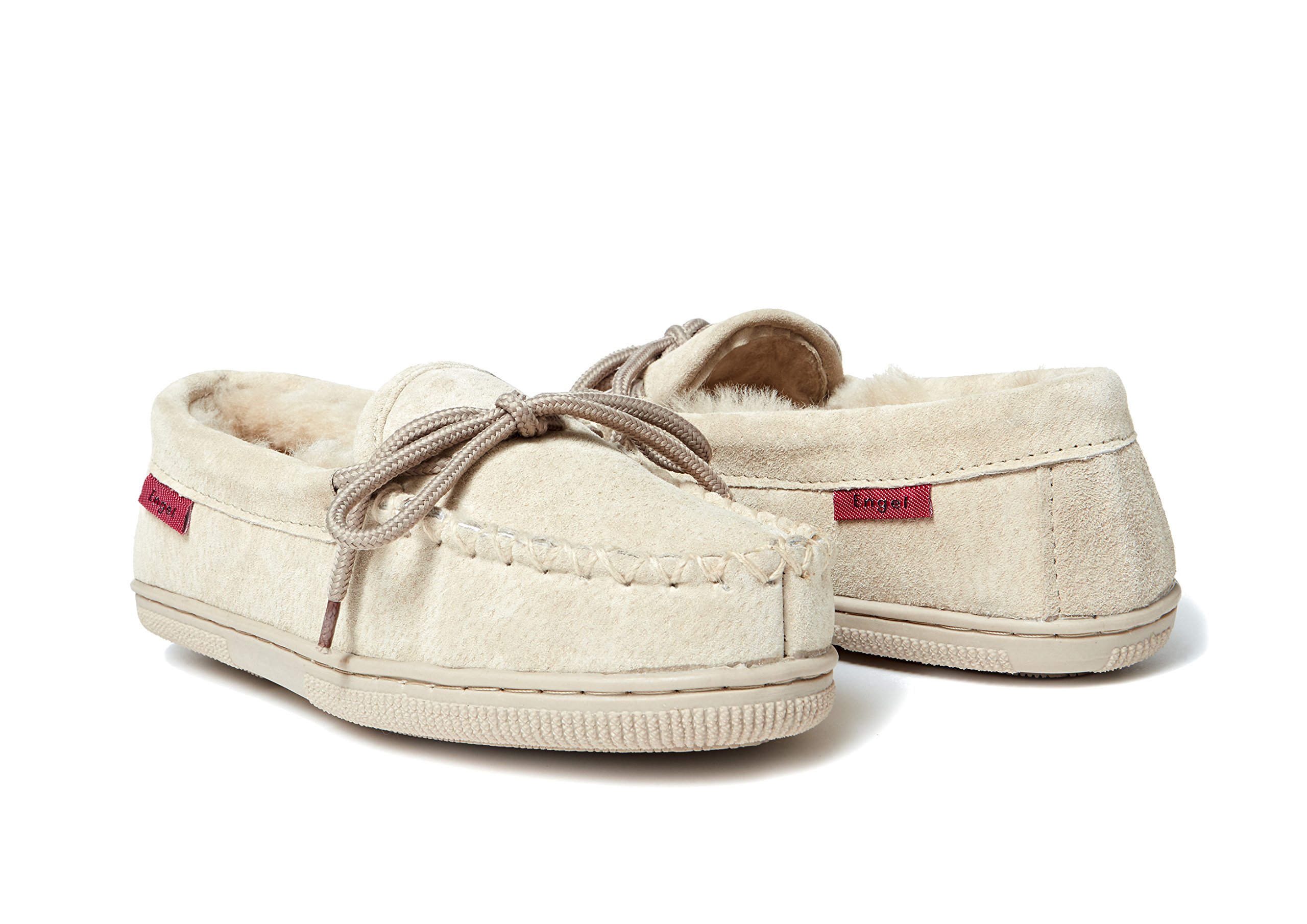 Reissner Lammfelle | Engel Hausschuhe ELBA | Mokassins | Veloursleder | Innenfutter echtes Merino Lammfell aus Australien