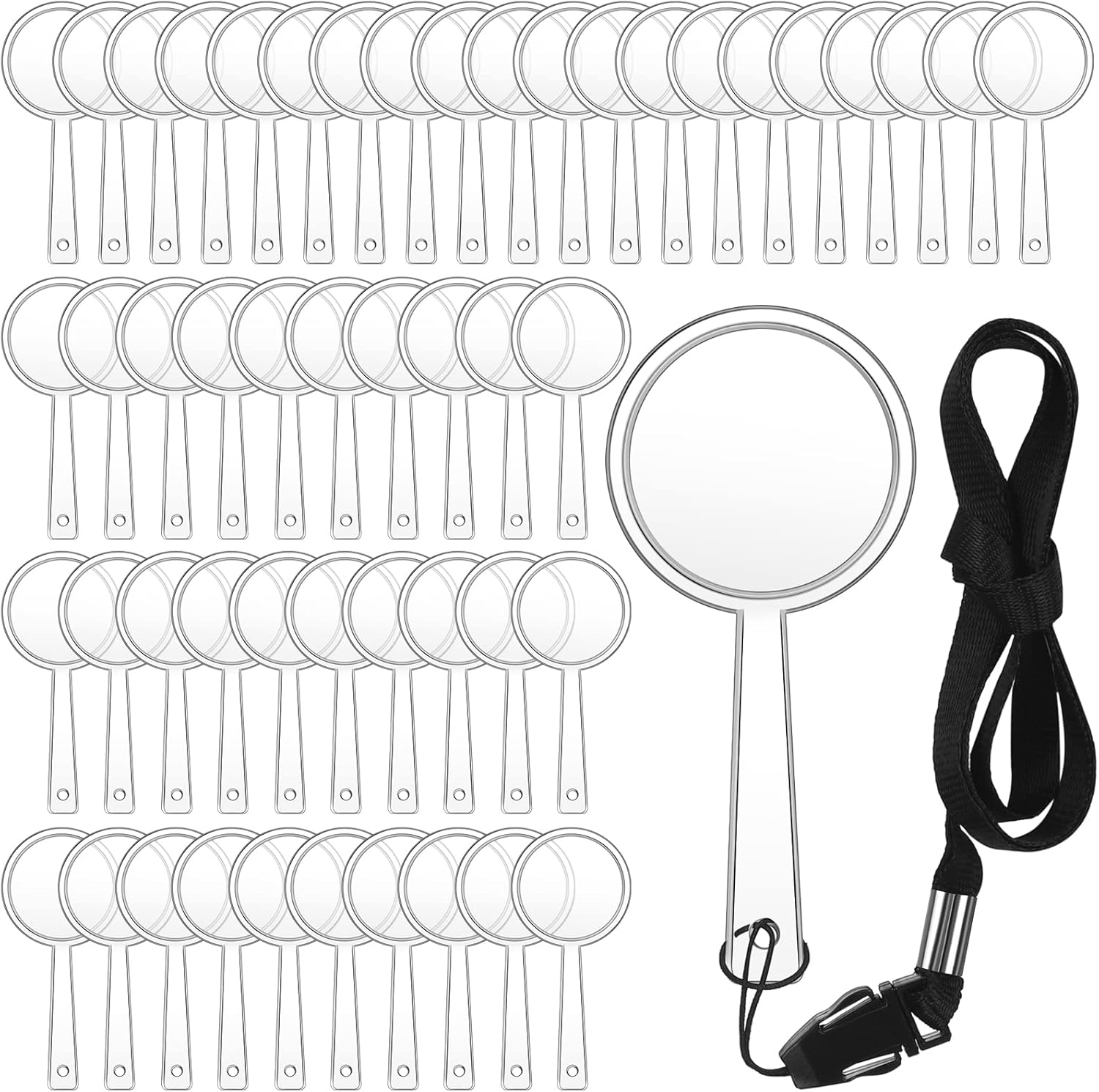 50 Pieces Mini Handheld Magnifier Plastic Magnifying Glass