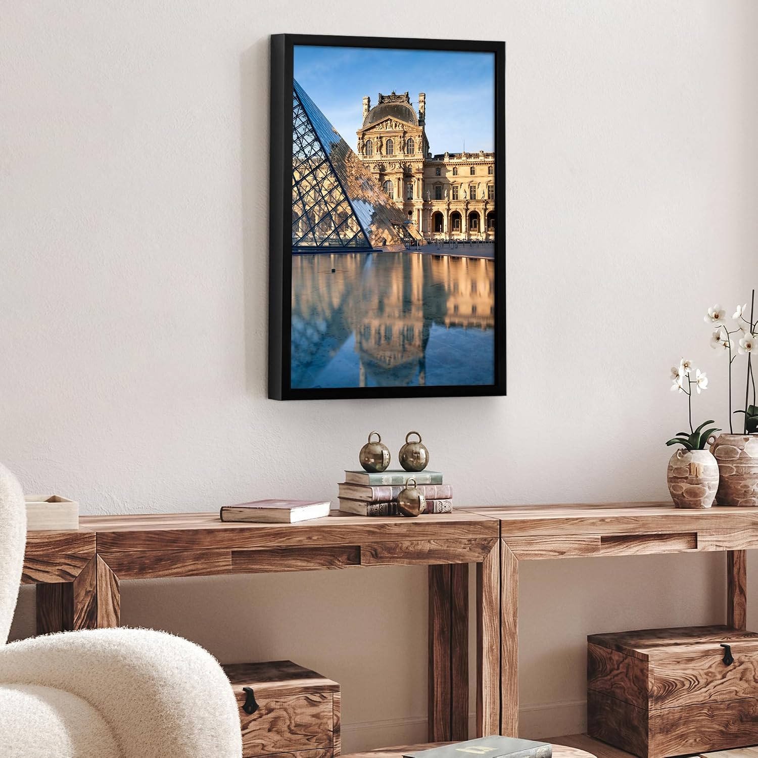 Americanflat 18x24 Poster Frame with Polished Plexiglass - Soho Collection - Gallery Style Deep Molding Picture Frames for Wall Display - Black