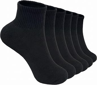 Glory Max 6 Pairs Women Ankle Socks Cotton Solid Color with Cushion for Athletic Running