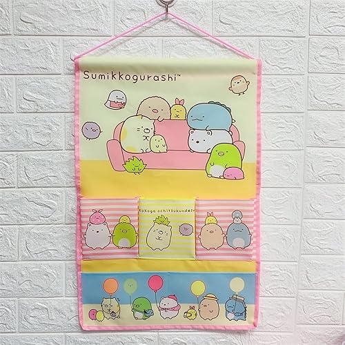 Sicpfuj Bonito organizador colgante de armario con bolsillos, estantes de almacenamiento sobre la puerta y pared, decoraciones de diseño de dibujos