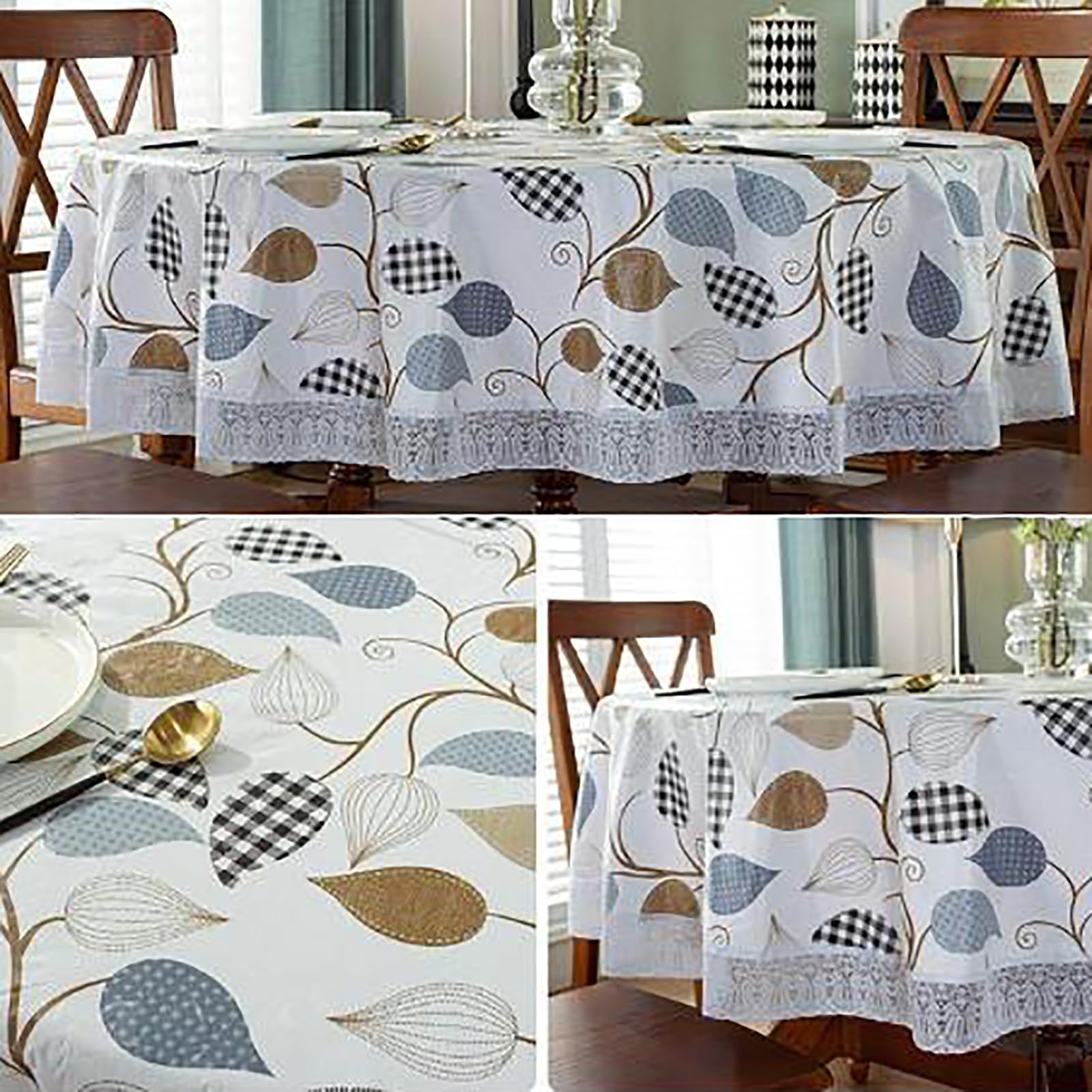 Mantel Mesa Antimanchas, Impermeable Mantel Exterior, Manteles Pequeño Protector, Mantel de Hule Manteles PVC Plastico, para Cocina, Oficina, Decoración de Mesa
