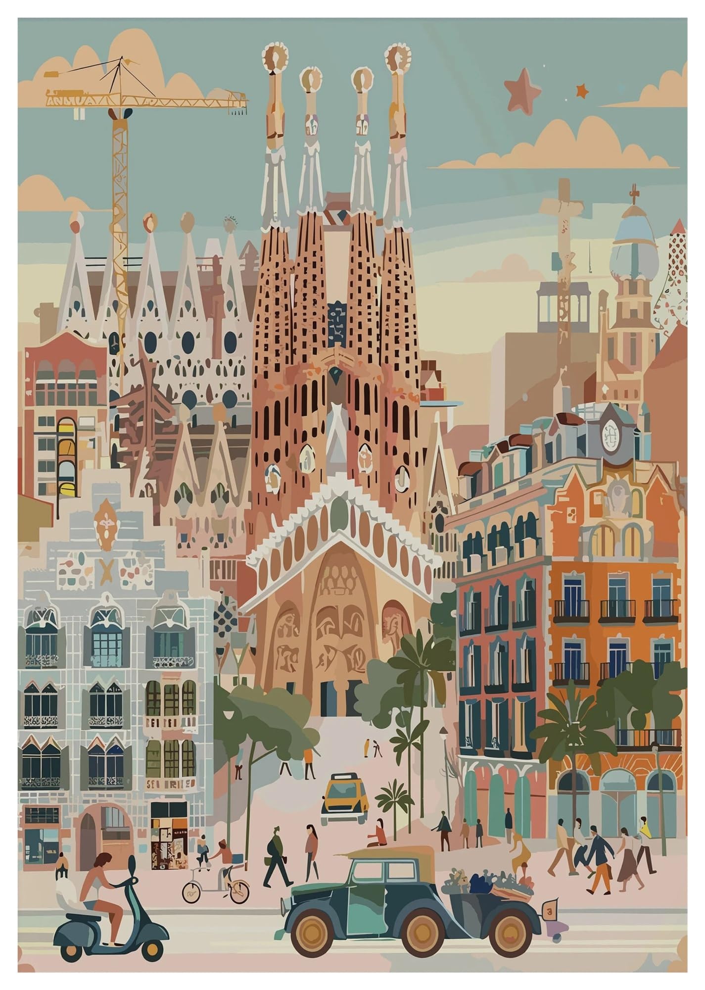 Affiche de voyage moderne en toile 40x60cm pour tableau de salon