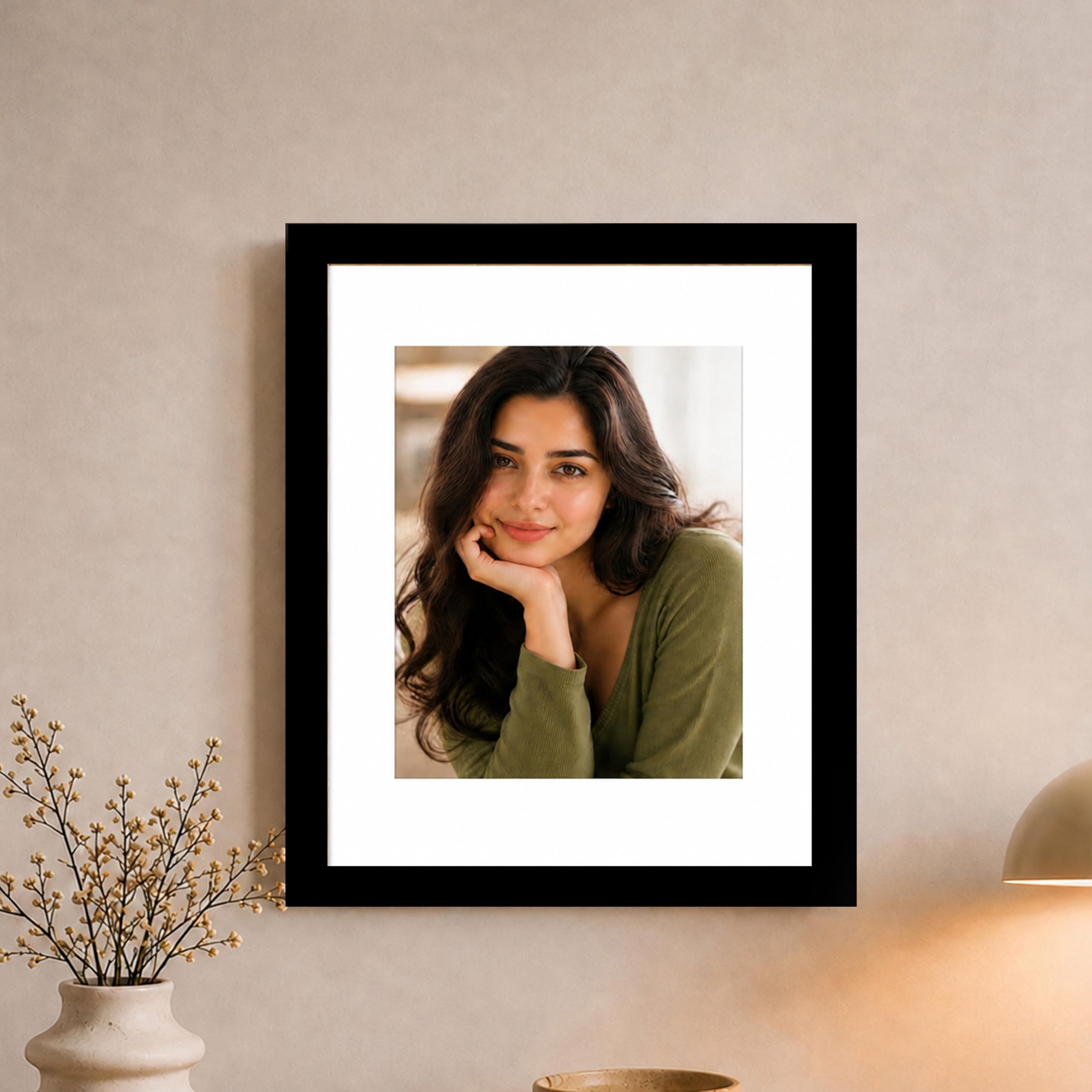 Art Street Synthetic Document Large Size Wall Photo Frame, Big Frames For Wall Artwork, Certificates, Picture & Photographs Home Decor(11x14 Inch, Matted To: 8x10 Inch, Black)