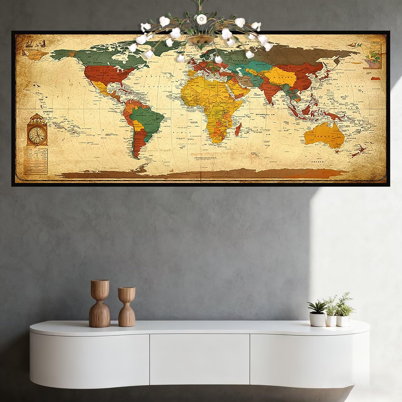 Zestawy artystyczne z diamentami w stylu retro, dla dorosłych, 150 x 60 cm, duży zestaw do malowania diamentami, mapa, sztuka dla dorosłych, DIY, pełne wiercenie, kryształ, klejnot, 5D, haft
