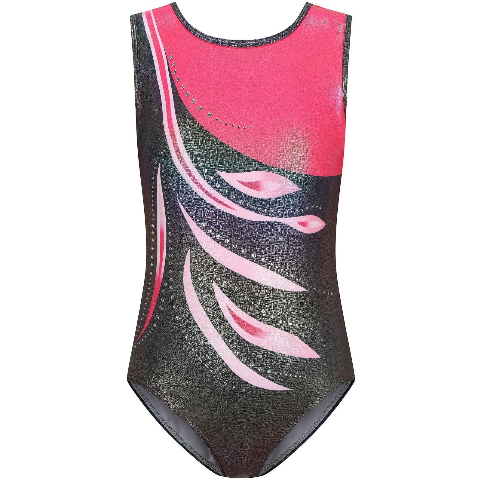 Hovershoes Gymnastics Leotards for Girls Sleeveless Gradient Color Sparkle Leotard Dancing Ballet Gymnastics Outfits Kids Athletic Dancewear 5-14 Years