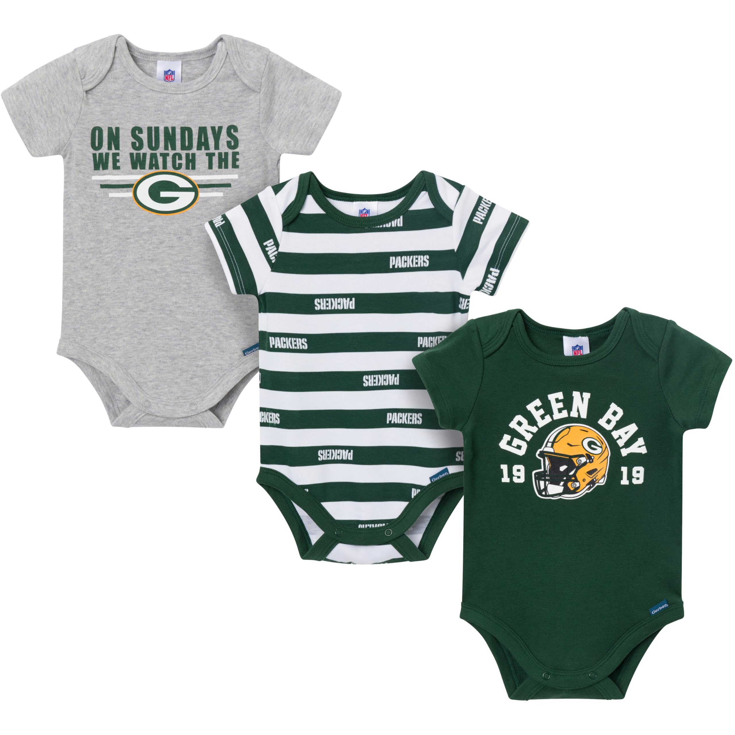Gerber NFL Baby Boys 3-Pack Onesie Bodysuit
