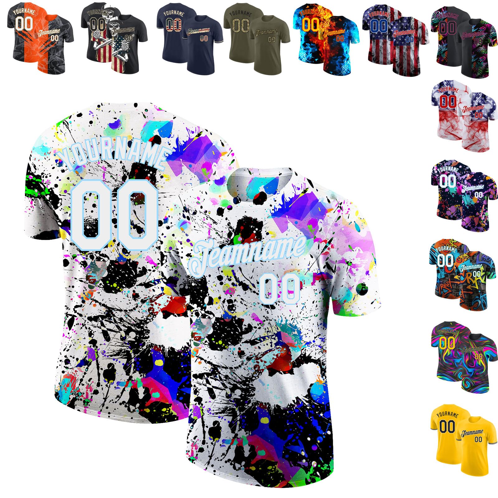 Custom Baseball Shirt Crew Neck Personalized Baseball Jersey Sports Uniform Printed Name Number for Men Women Youth