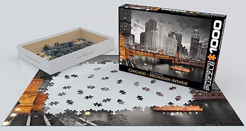 Miniatura 3 de EuroGraphics Chicago Michigan Avenue - Rompecabezas de 1000 piezas color negro
