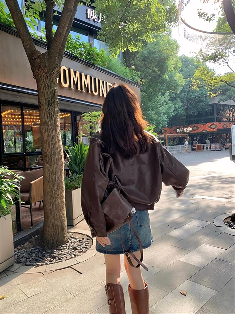 希少レア】Y2K 00s レザー 本革 ボンバー ライダース ジャケット 茶色