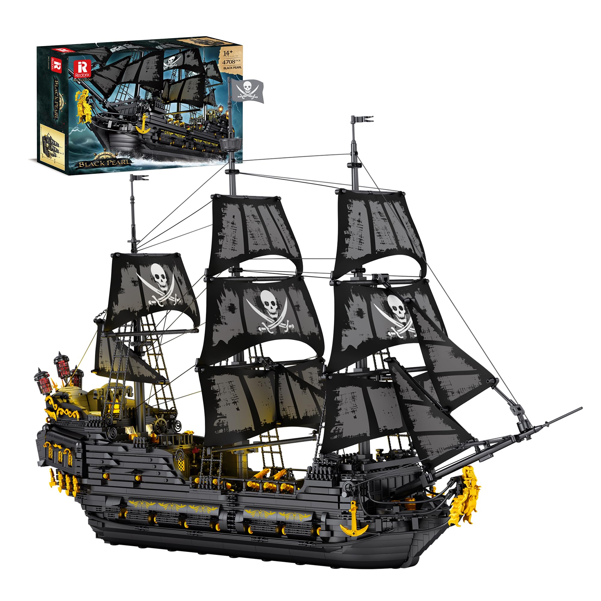 Reobrix 66036 Schwarze Perle Piratenschiff Klemmbausteine