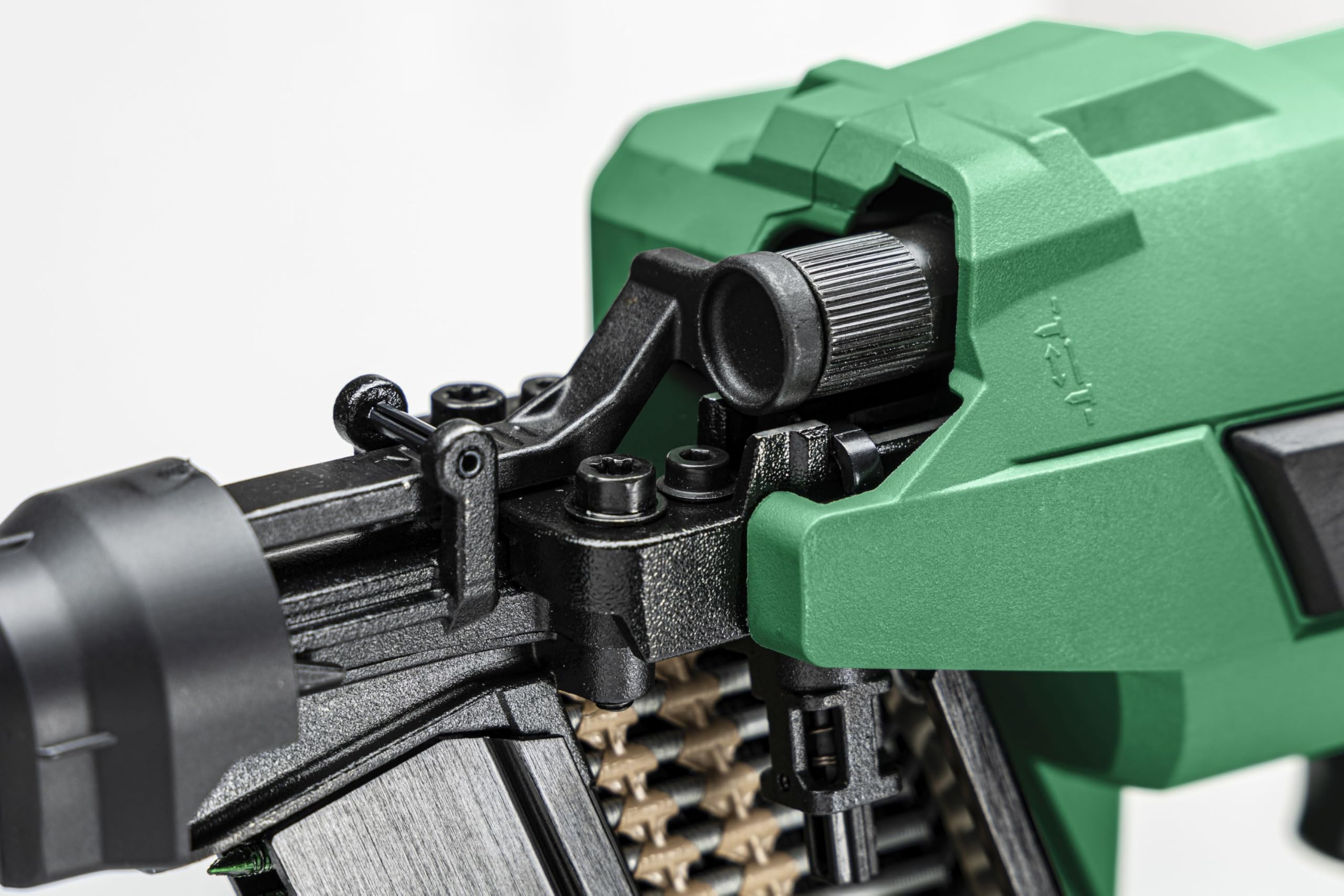 HiKOKI Chiodatore per strisce a batteria, 21° – 18 V, chiodi da 50 – 90 mm – Compatto, leggero, potente, luce LED, motore senza brushless, trasmissione a molla d'aria, regolazione della profondità