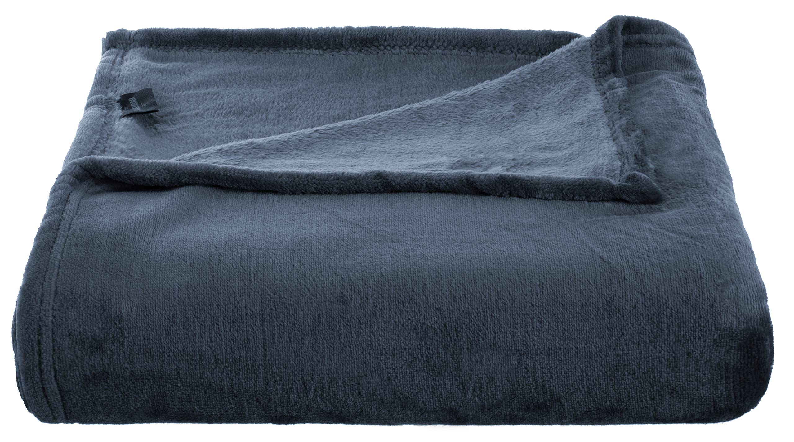 Sansibar Sylt Wohndecke Kuscheldecke Tagesdecke Sofadecke Microfaser 150x200 cm Anthrazit