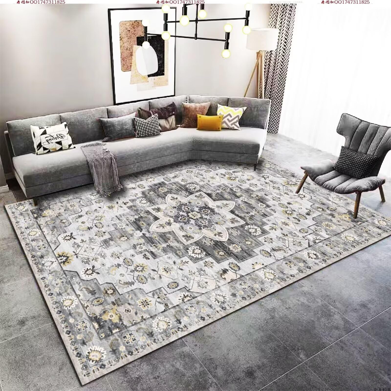 Tapis antidérapant lavable rétro-blumen 80x120cm idéal pour entrée extérieure