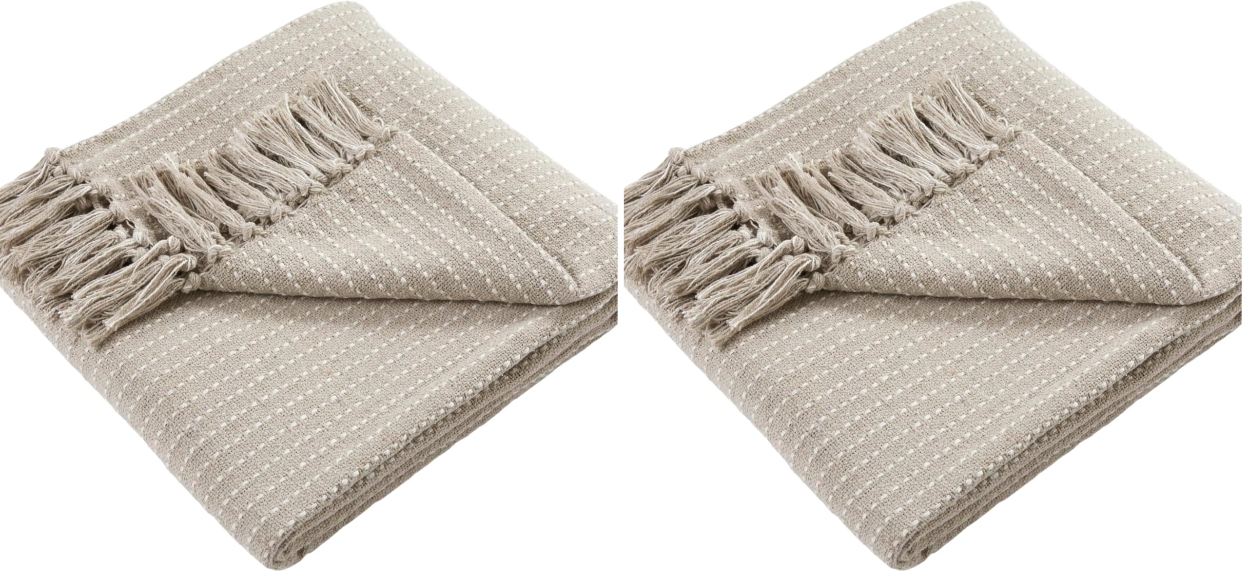 Jeté de canapé texturé coton recyclé drap de lit couverture 180x130