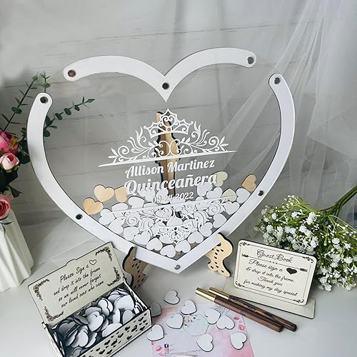 Vista 3 de Quinceañera Guest Book Alternative – Sweet 15 Drop Box Sign in – Personalized Quince Guest Book – Libro de Firmas para 15 Años – Keepsake