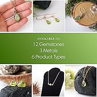 Vista 36 de Designs by Nature Gems Handcrafted Raw Gemstone Necklace in Sterling Silver Opal